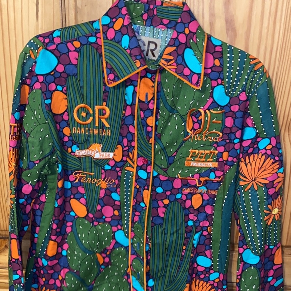 CR Ranchwear Cactus Print Top
